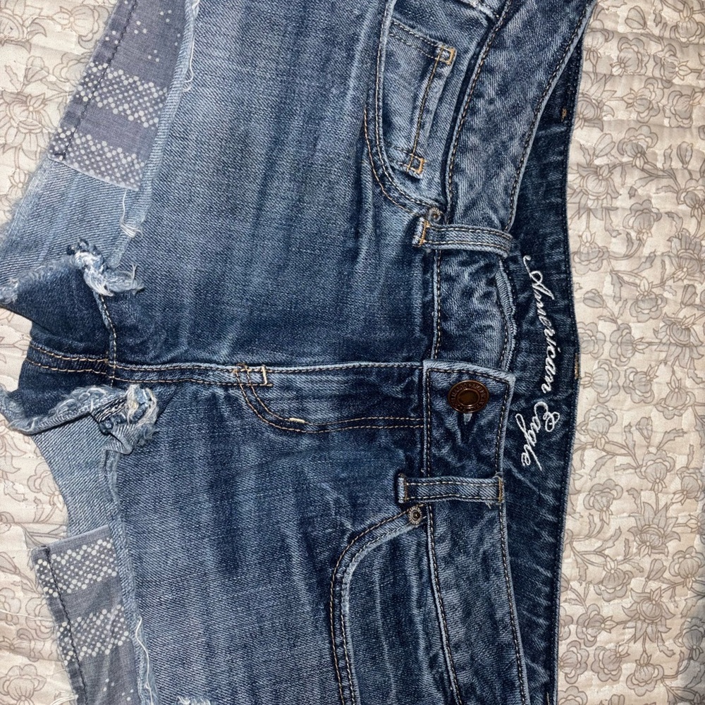 American Eagle Outfitters Women's Dark Blue Denim Shorts